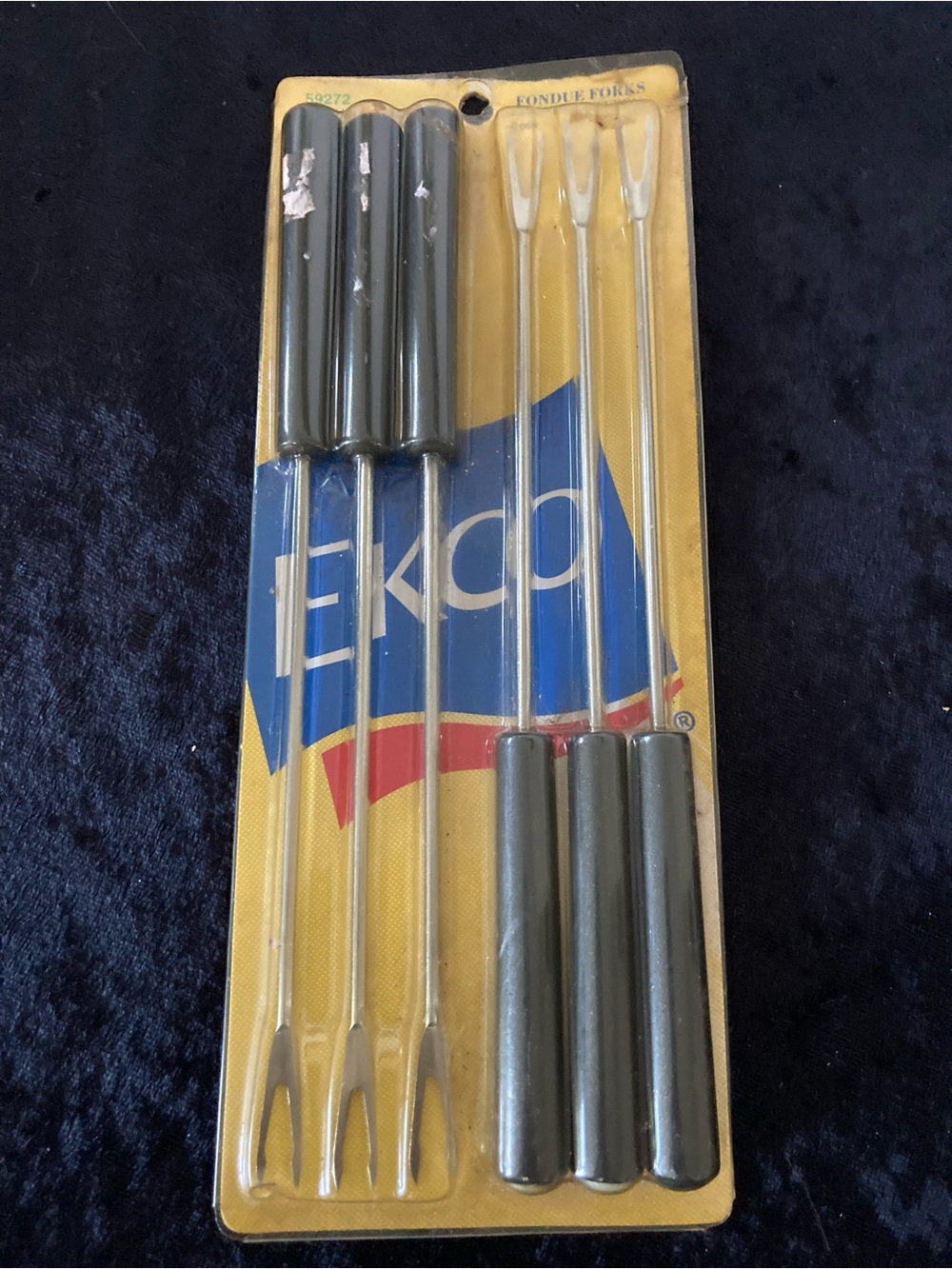 Ekco Fondue Forks Set Color Coded 6-Piece Vintage